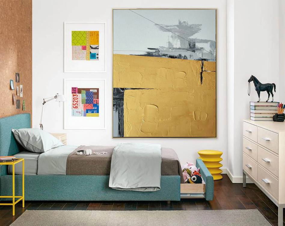 Entryway Leaf Black Abstract Canvas Artwork SAKA3 wall art